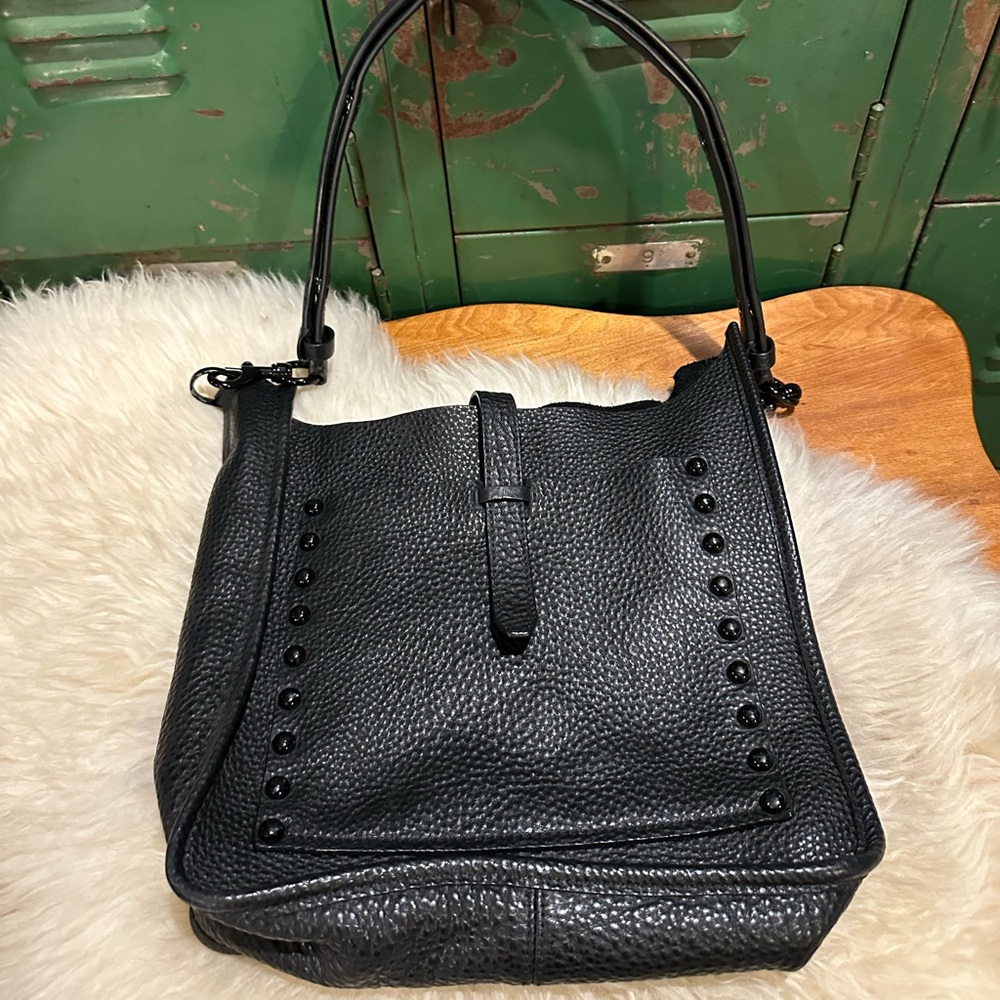 Rebecca Minkoff Unlined Feed Bag Black Leather